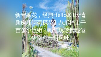 新晋探花，经典Hello.Kitty情趣房【阿豪探花】八爪椅上干苗条小姐姐，粉红诱惑情趣酒店别有一番风味